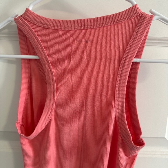 Aerie Coral Ribbed Tank Top Razorback Bodysuit Size Small Women’s - Picture 7 of 7
